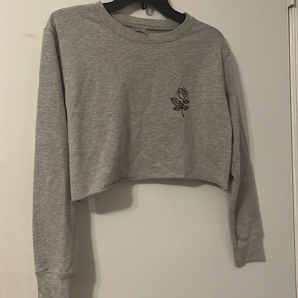 Unknown Brand Cropped Sweatshirt M Grey